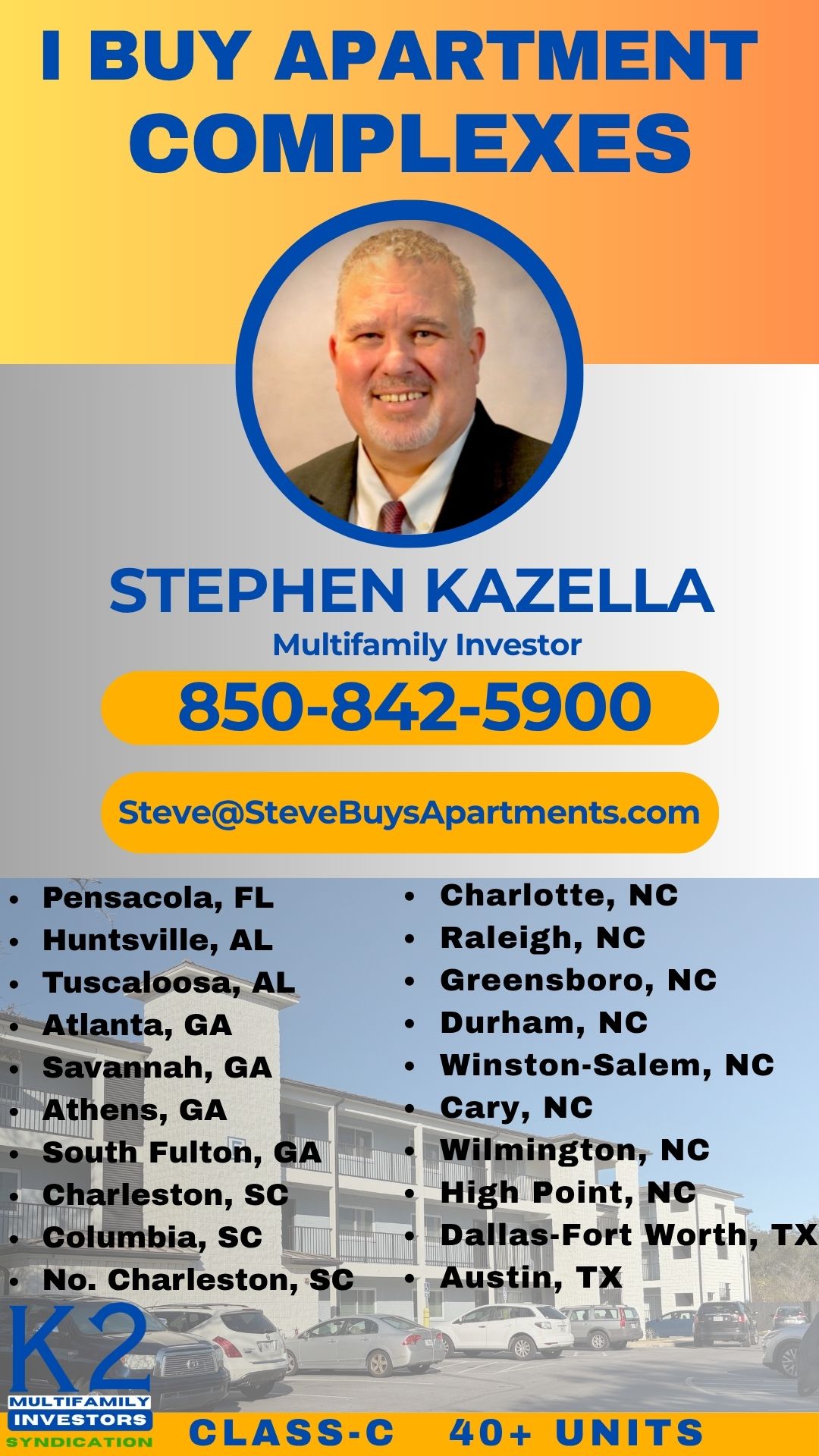 Steve Buys Apartments - We Buy Apartment Complexes Dallas Auston Charlotte Atlanta Charleston Myrtle Beach Columbia Greenville