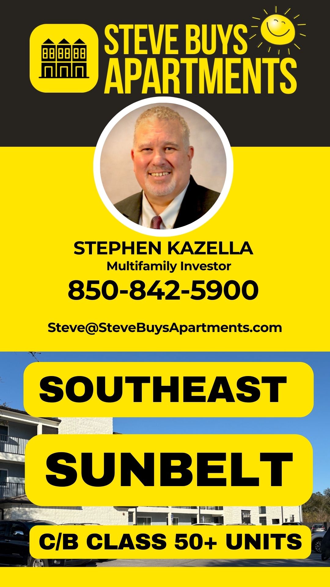 Steve Buys Apartments Multifamily Investor 850-842-5900